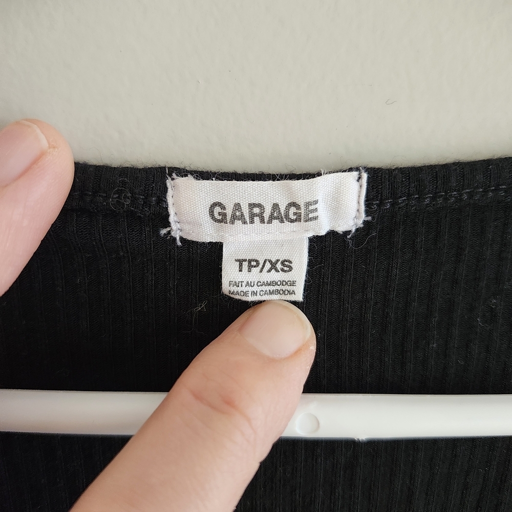 Garage Black Ribbed Top - Picture 3 of 3